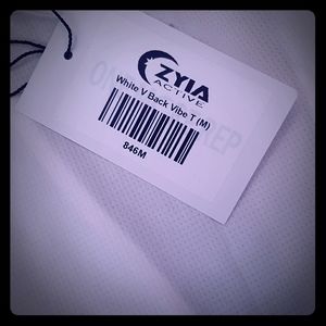 Zyia Active V-Back Vibe T White (M) NWT